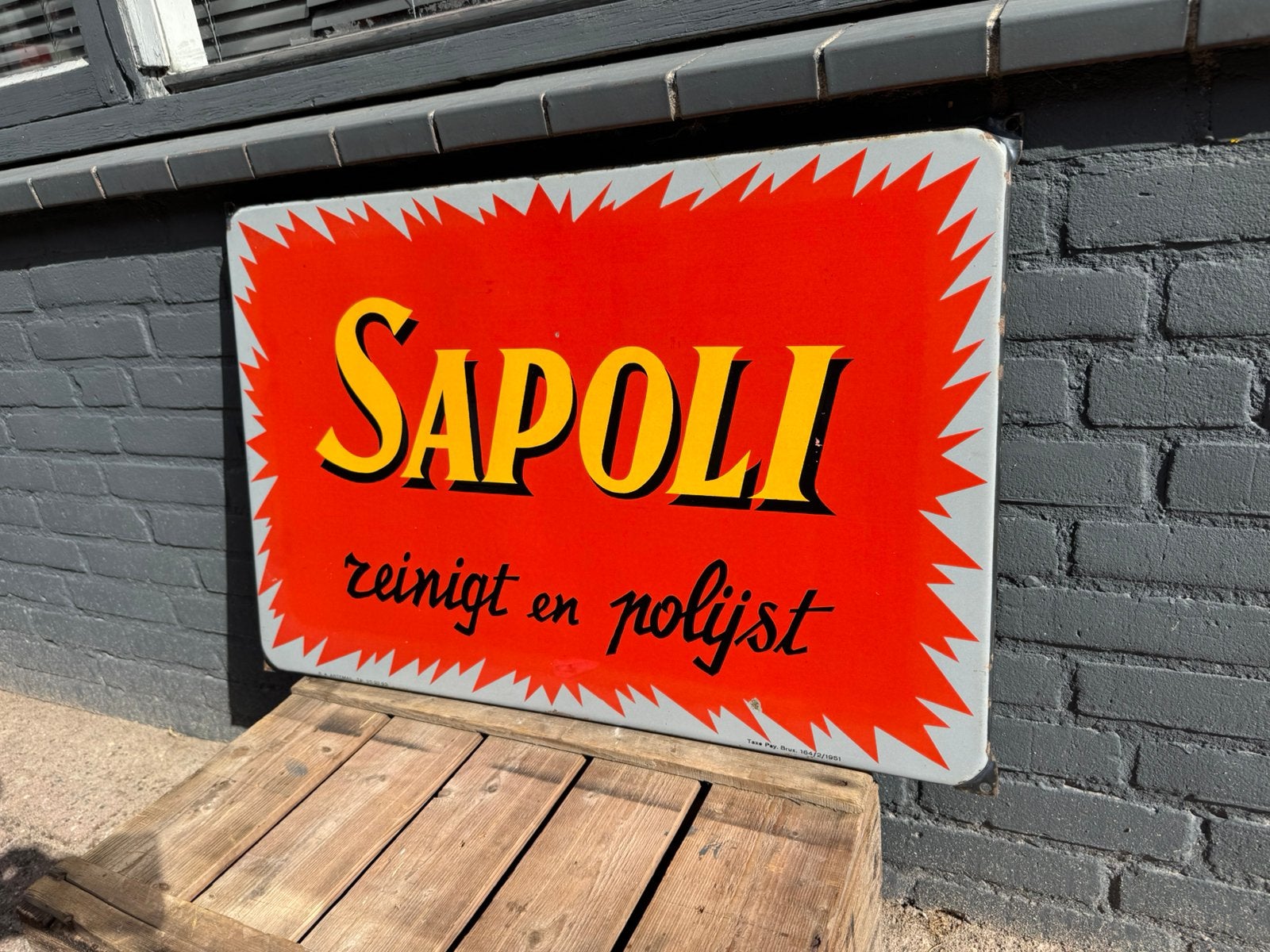 Panneau d'affichage émaillé SAPOLI, Enlèvement ou Envoi, Utilisé, Panneau publicitaire