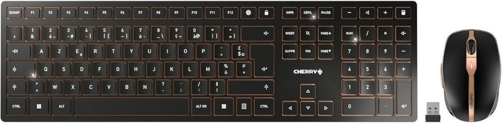 Cherry DW9000 SLIM (clavier & souris) sans fil, Bluetooth, Computers en Software, Toetsenborden, Cherry, Multimediatoetsen, Ophalen of Verzenden