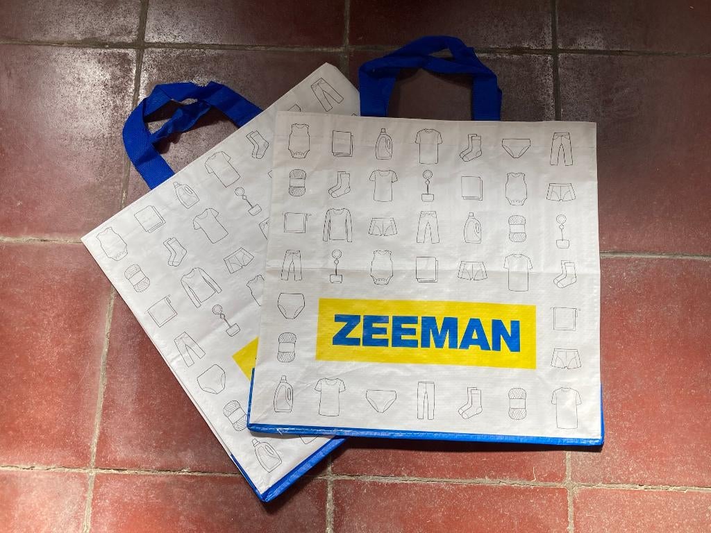 Herbruikbare boodschappentassen – 2 stuks - Zeeman, Hobby en Vrije tijd, Ophalen of Verzenden, Zo goed als nieuw