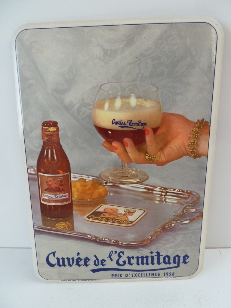 reclamebord no emaille bord mancave bier expo 1958 café, Ophalen of Verzenden, Reclamebord