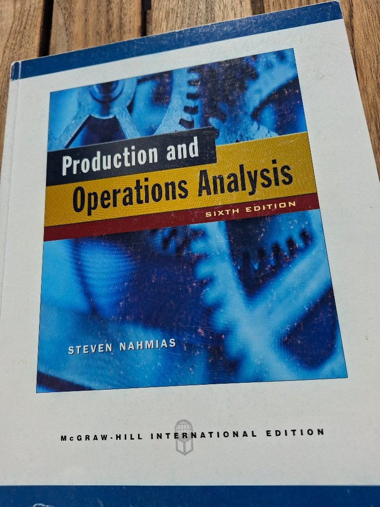 Production and operations analysis, Livres, Enlèvement, Comme neuf