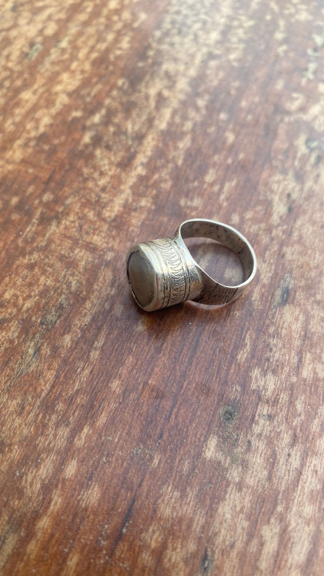 Vintage gri gri ring West-Afrika Sterling Zilver, Ophalen of Verzenden