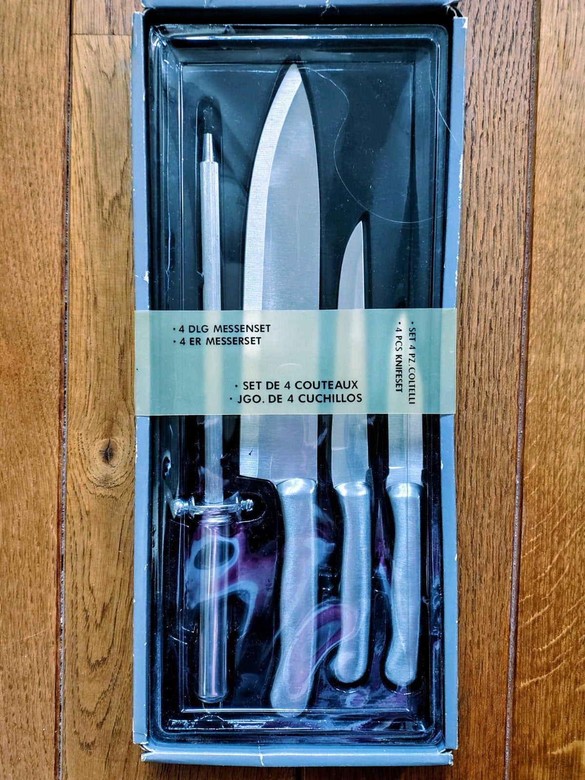 Set de couteaux 3 pièces + aiguiseur, Enlèvement, Neuf