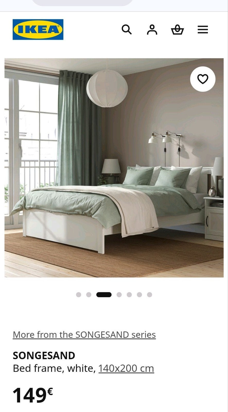 Bed 140 ikea Songesand zonder matras, Huis en Inrichting, Slaapkamer | Bedden, Ophalen