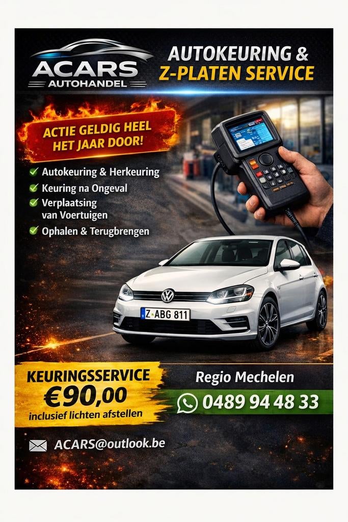 Auto verplaatsingen keuring voor verkoop regio Mechelen, Ophalen