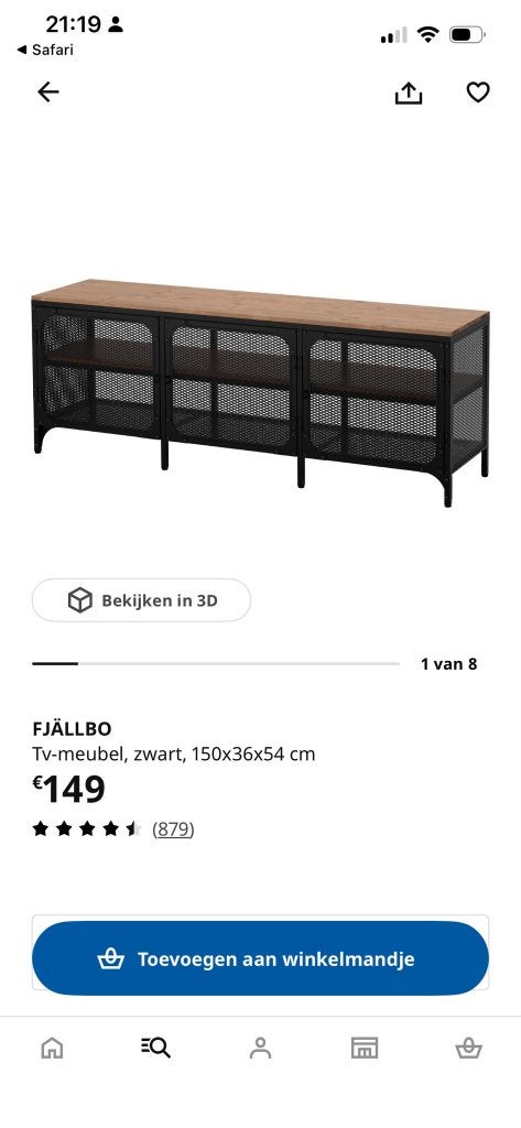 TV Meubel Ikea, 25 à 50 cm, Moins de 100 cm, Enlèvement, Utilisé