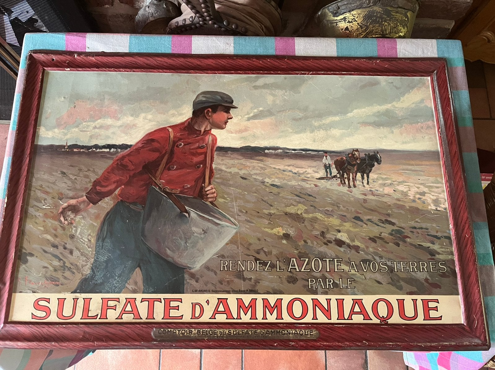 Tole Flasschoen sulfate d’ammoniaque ancienne, Enlèvement ou Envoi