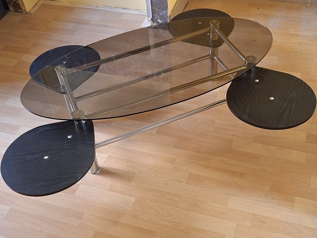 Table de salon en verre, Maison & Meubles, 100 à 150 cm, Comme neuf, Verre, Enlèvement