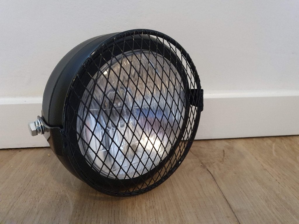 Koplamp zwart caferacer bobber scrambler + rooster, Enlèvement ou Envoi