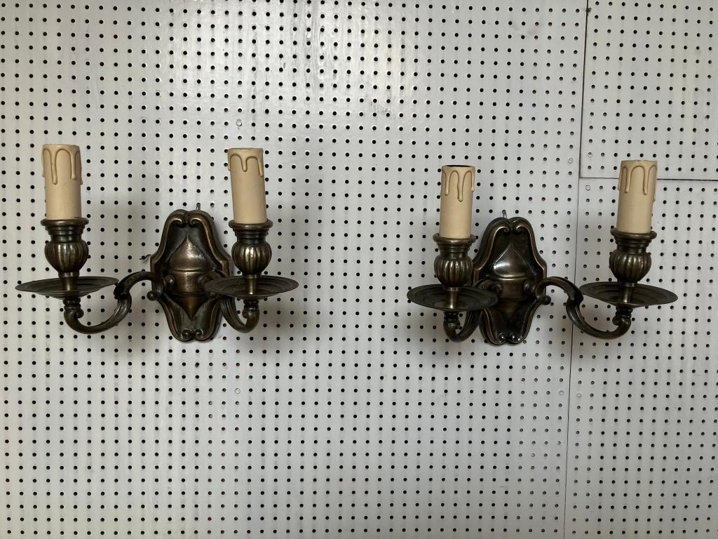 Set antieke bronzen wandlampen, Ophalen, Nieuw, Metaal, Klassiek, Landelijk, Brocante of Antiek