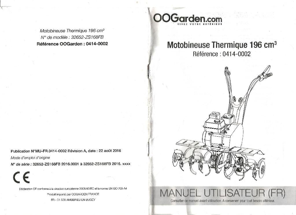 Motoculteur thermique 196 cm3, Enlèvement, Utilisé, Cultivateur, Autre