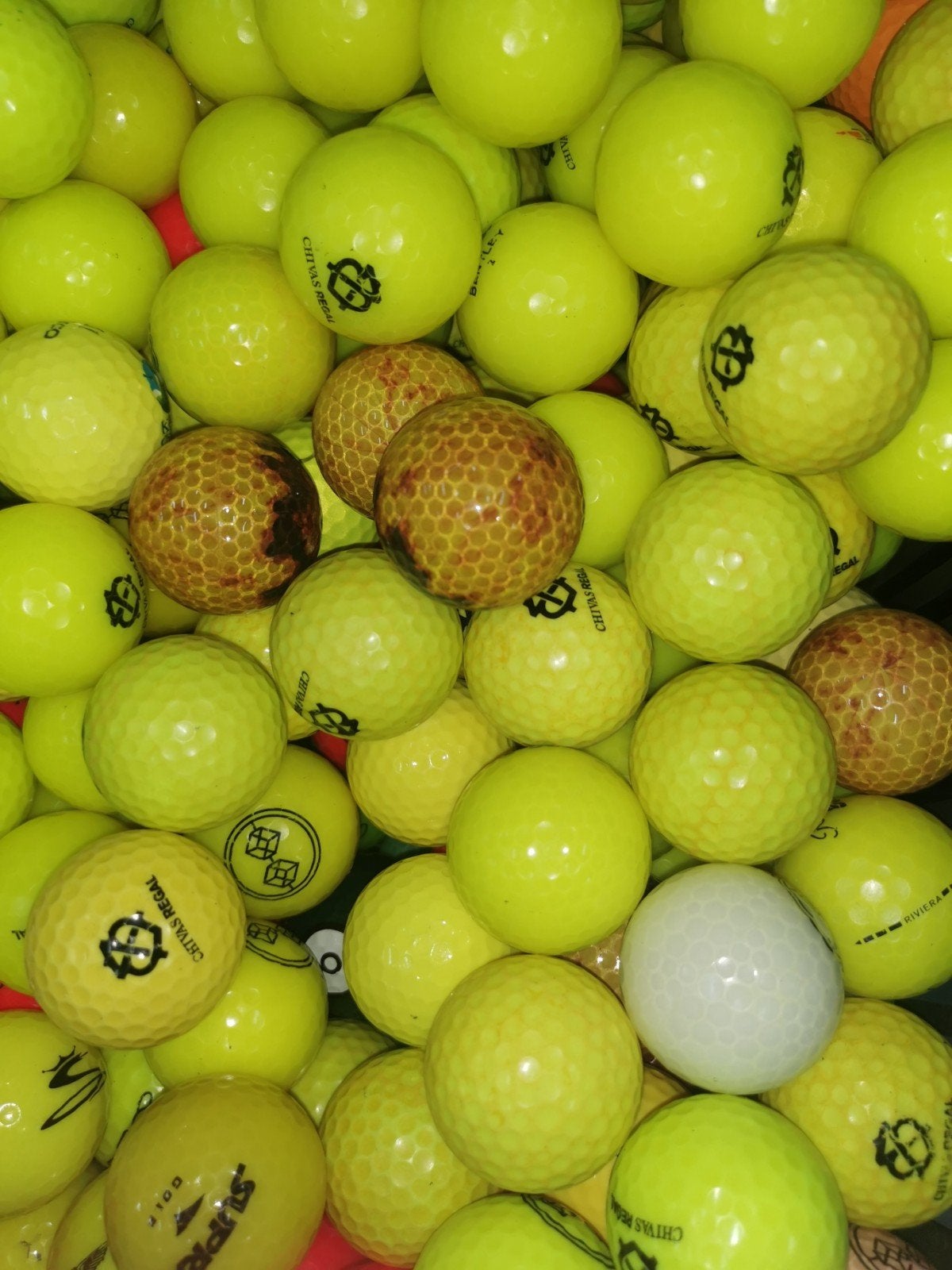 gele golfballen mix 100 stuks, Ophalen of Verzenden