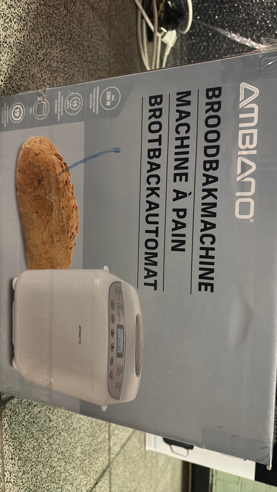 Ambiano broodbakmachine, Elektronische apparatuur, 400 tot 800 gram deeg, Ophalen, Nieuw, Kijkvenster