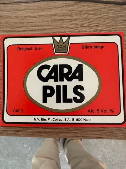 etiket label cara pils Colruyt Halle, Ophalen of Verzenden, Nieuw, Overige typen, Overige merken