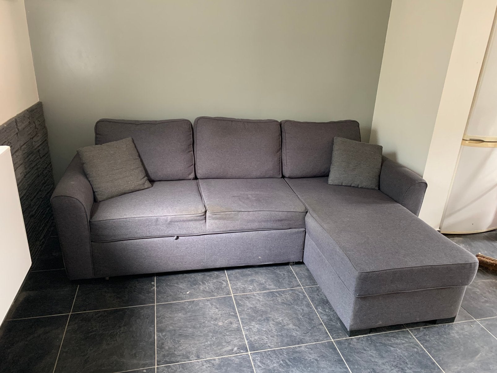 Divan avec méridienne 3 places / convertible, Maison & Meubles, Enlèvement, Utilisé, Tissus