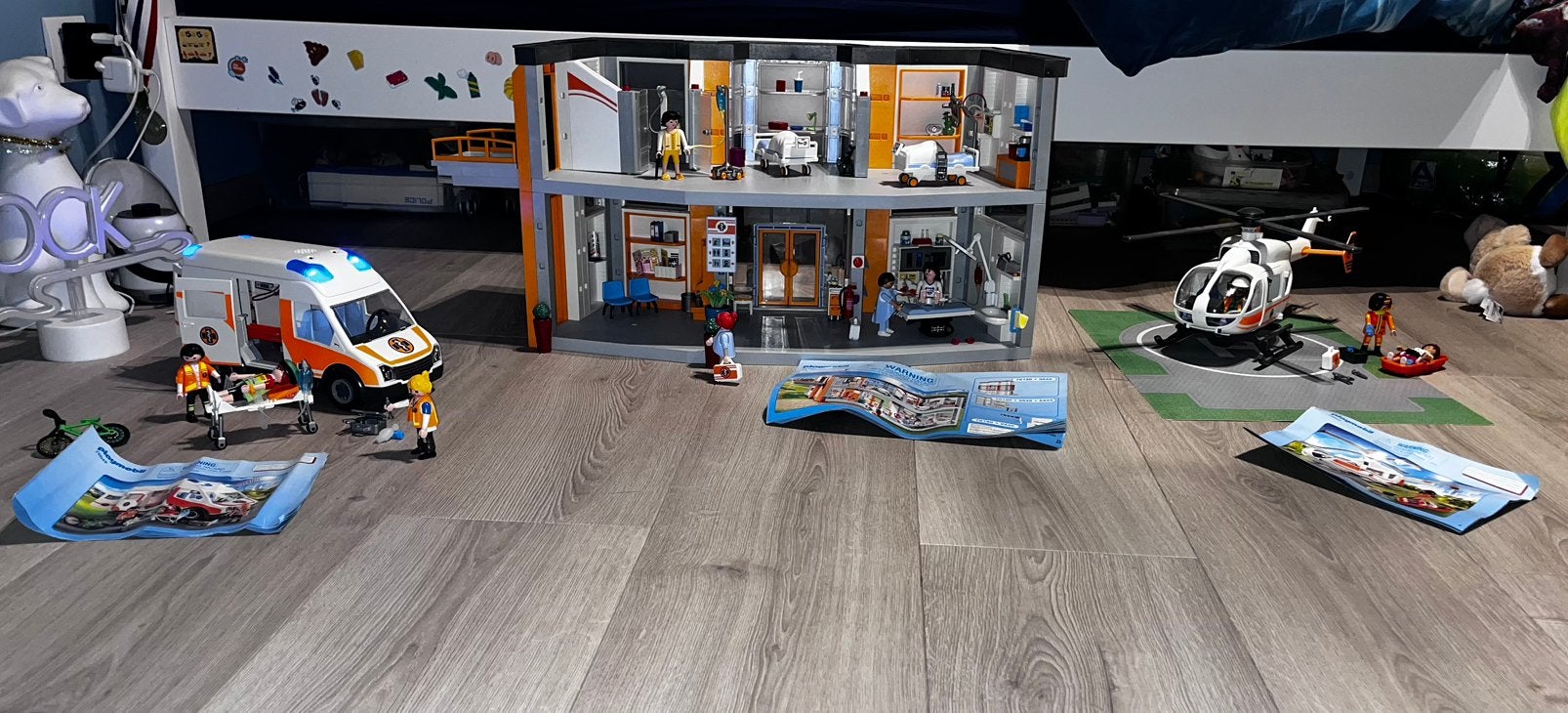 Playmobil Groot ziekenhuis * helicopter * ziekenwagen, Kinderen en Baby's, Speelgoed | Playmobil, Ophalen, Zo goed als nieuw