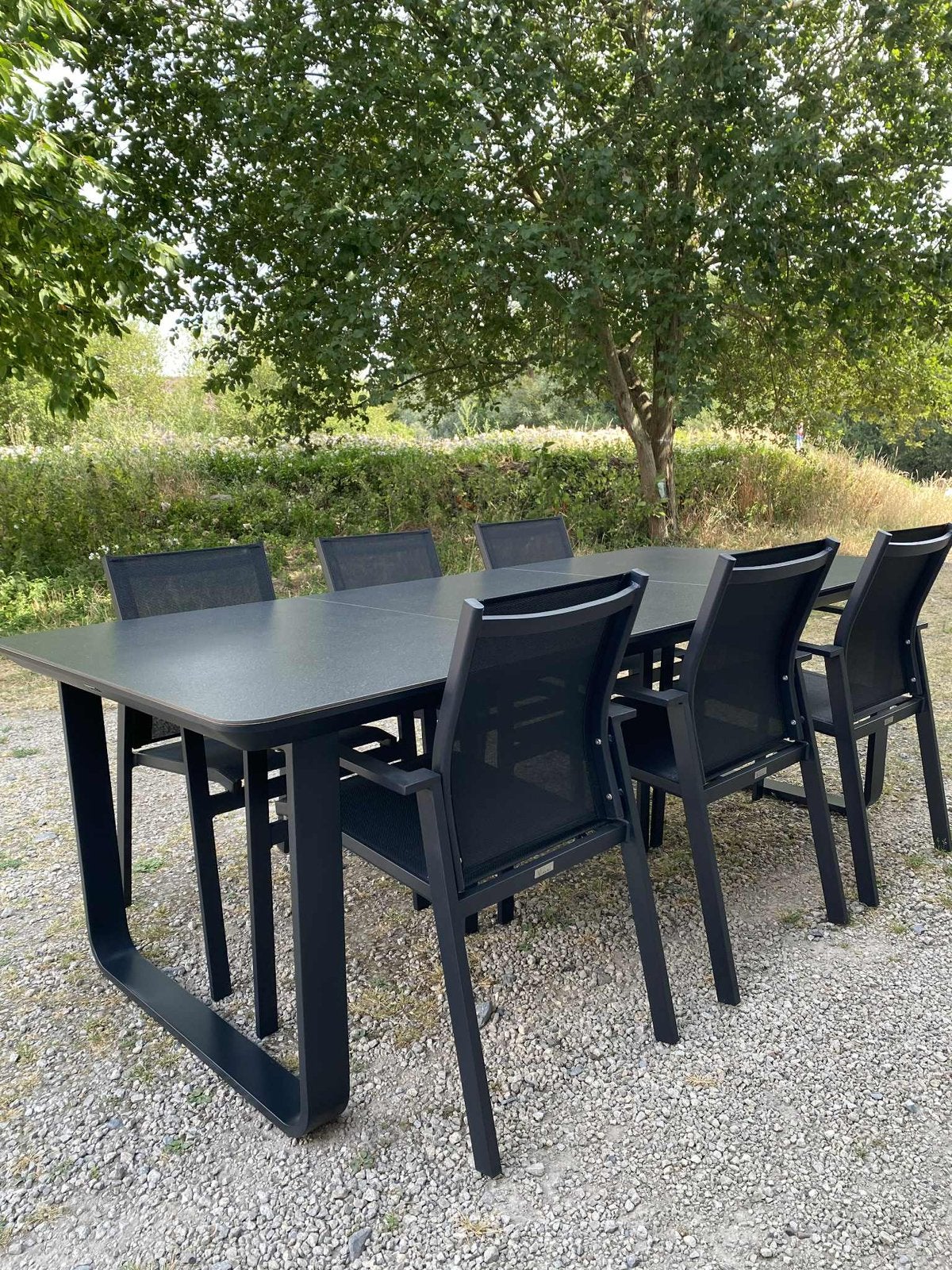 Moderne tuinset antraciet in uitstekende staat!, Ophalen, Zo goed als nieuw