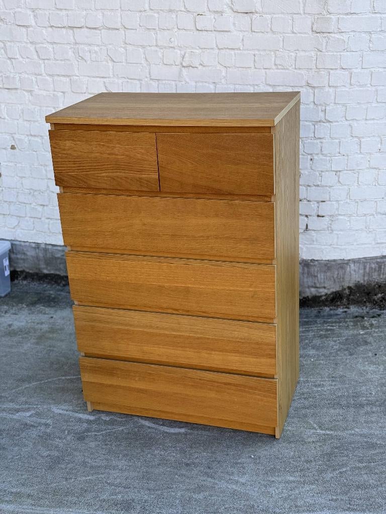 IKEA MALM dressoir, 5 laden of meer, Ophalen, Gebruikt, Eikenhout