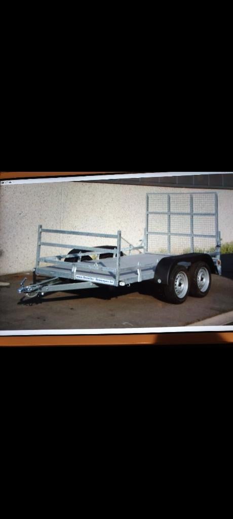 Ongeremde 3M07X1M77 dubbelassige aanhangwagen - Nieuwstaat, Ophalen, Zo goed als nieuw