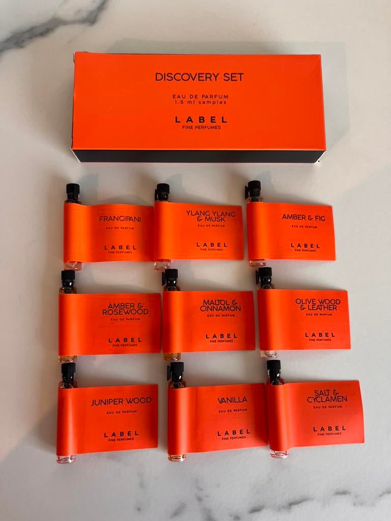 Label - discovery set 9x1,5 ml edp, Ophalen of Verzenden, Zo goed als nieuw