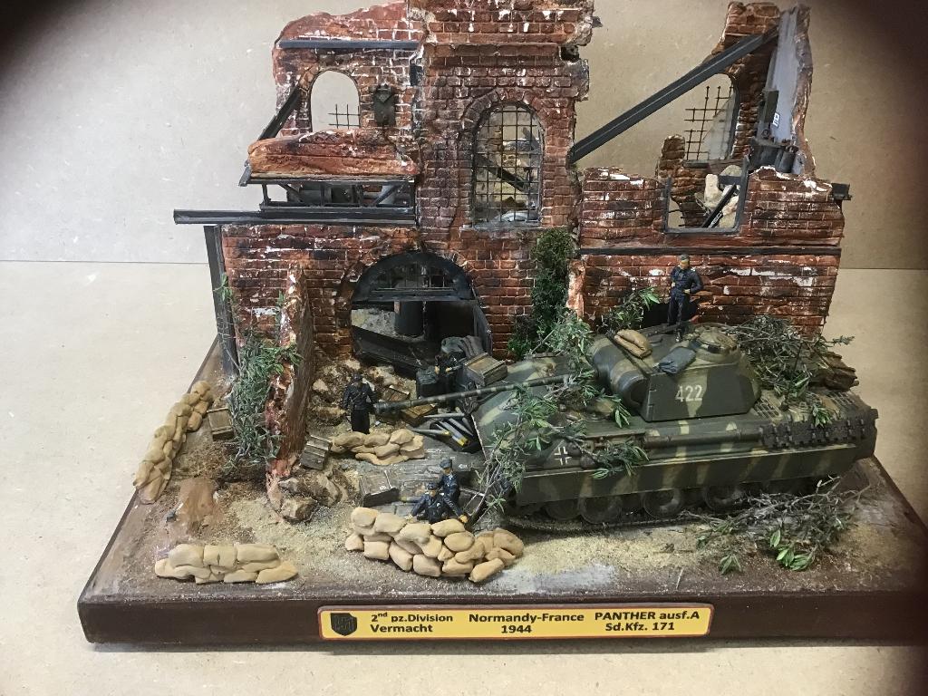 diorama militaire panther ausf.A 2nd pz.div. normandy, Enlèvement, Comme neuf, 1:35 à 1:50, Diorama