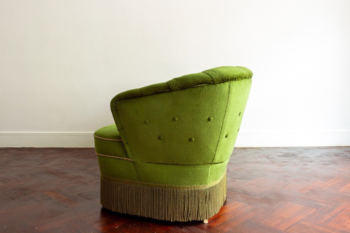 Vintage velours groene zetel, Ophalen