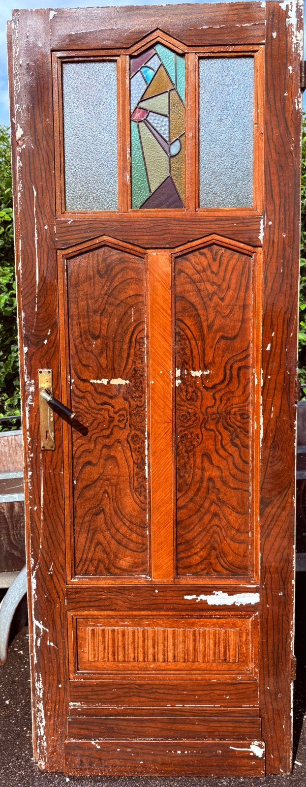 Porte intérieure en bois antique massive, Bricolage & Construction, Enlèvement ou Envoi, Porte intérieure, Bois, 200 à 215 cm