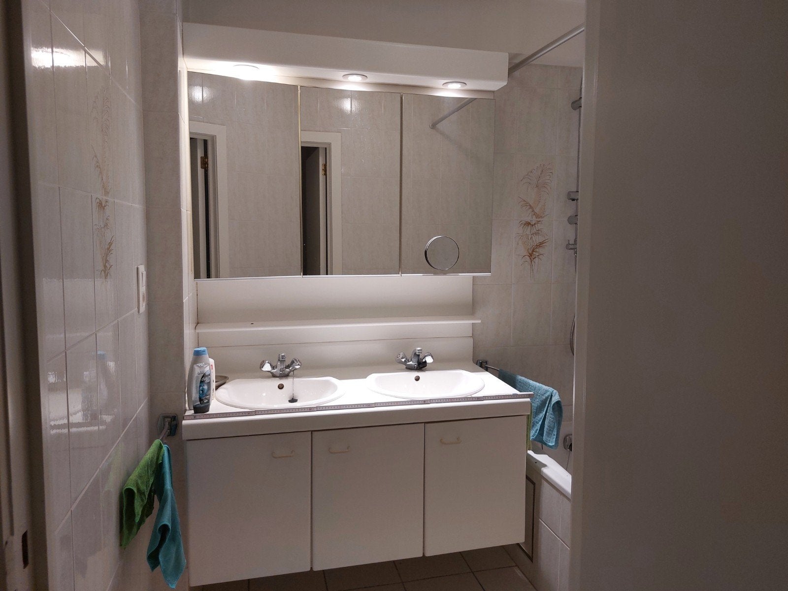 Meuble de salle de bain blanc 120 cm double vasque., Enlèvement, Utilisé, Armoire à miroir
