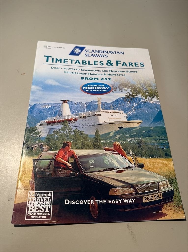 1999 Scandinavian Seaways Ferry Guide DFDS Dana Anglia Princ, Boeken, Catalogussen en Folders, Zo goed als nieuw, Ophalen of Verzenden