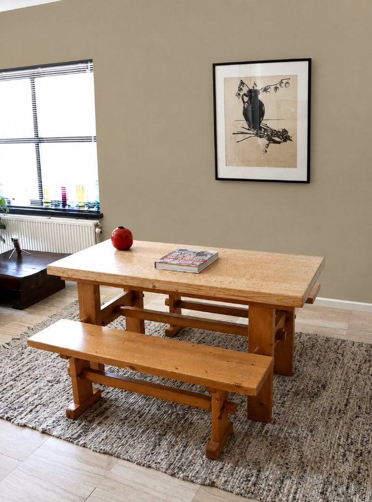 Vintage 60' eettafelset - Tafel Charlotte Perriand stijl, Huis en Inrichting, Tafels | Eettafels, Ophalen, Gebruikt