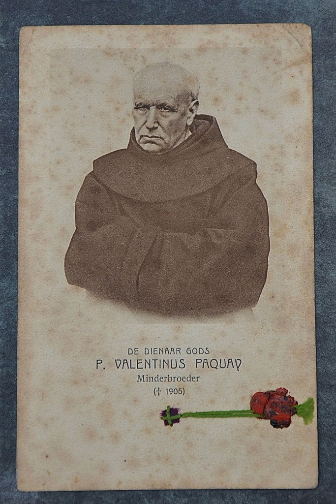 Oud devotie- of bidprentje - Pater Valentinus Paquay 1927, Ophalen of Verzenden, Bidprentje