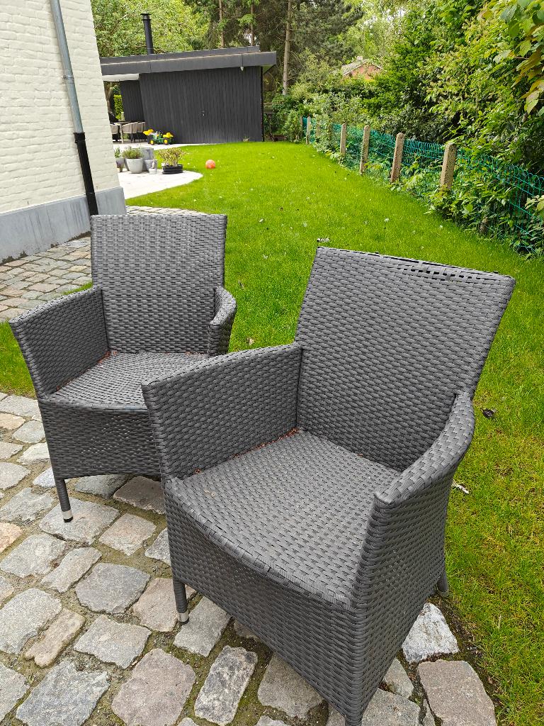 Gevlochten tuinstoelen, Ophalen, Gebruikt, Plastic