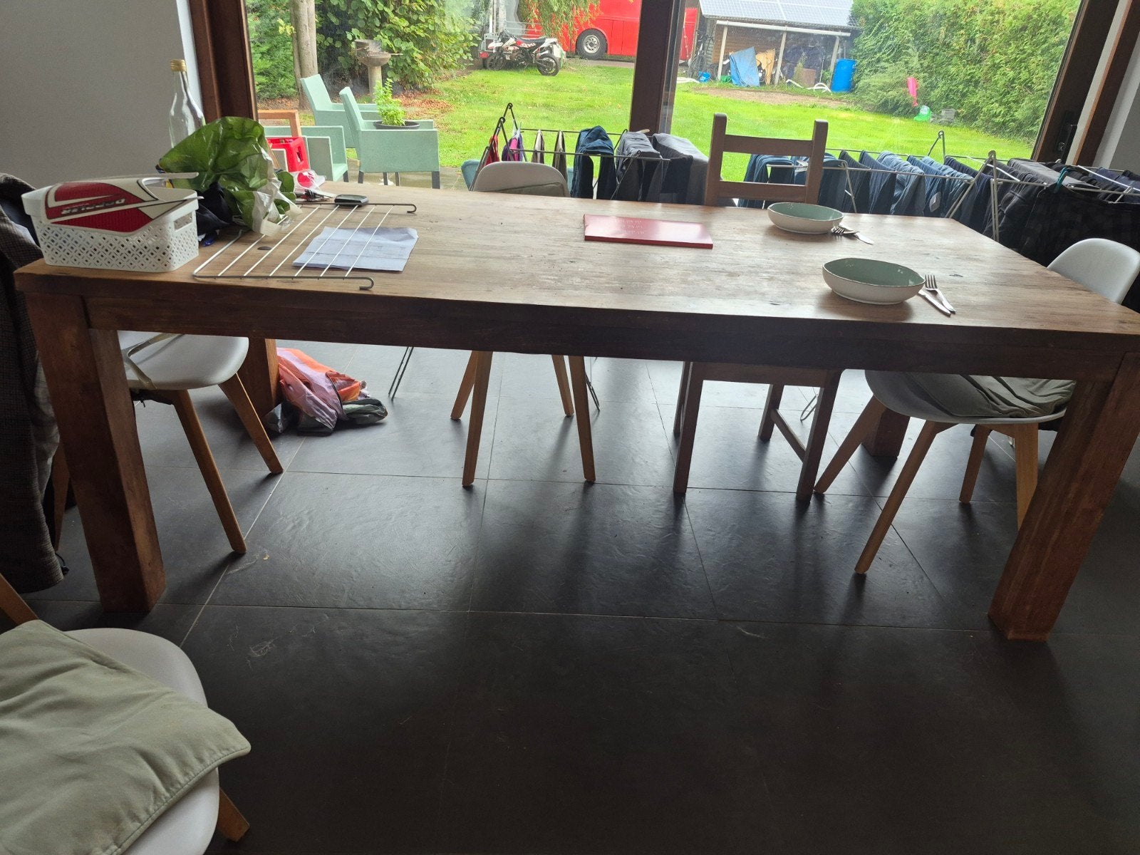 Tafel 220 x 100 cm, Teck, Enlèvement, Utilisé, Rectangulaire