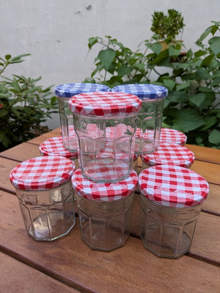 12 confituurbokalen Bonne Maman, Maison & Meubles, Cuisine | Casseroles & Poêles, Enlèvement, Comme neuf, Verre