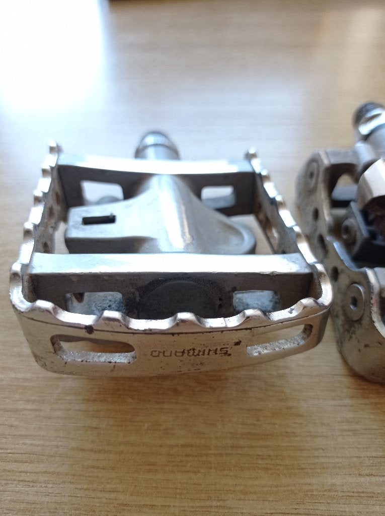 Shimano spd pedalen - dubbel gebruik, Fietsen en Brommers, Fietsonderdelen, Crankstel of Pedalen, Gebruikt, Staal, Fatbike