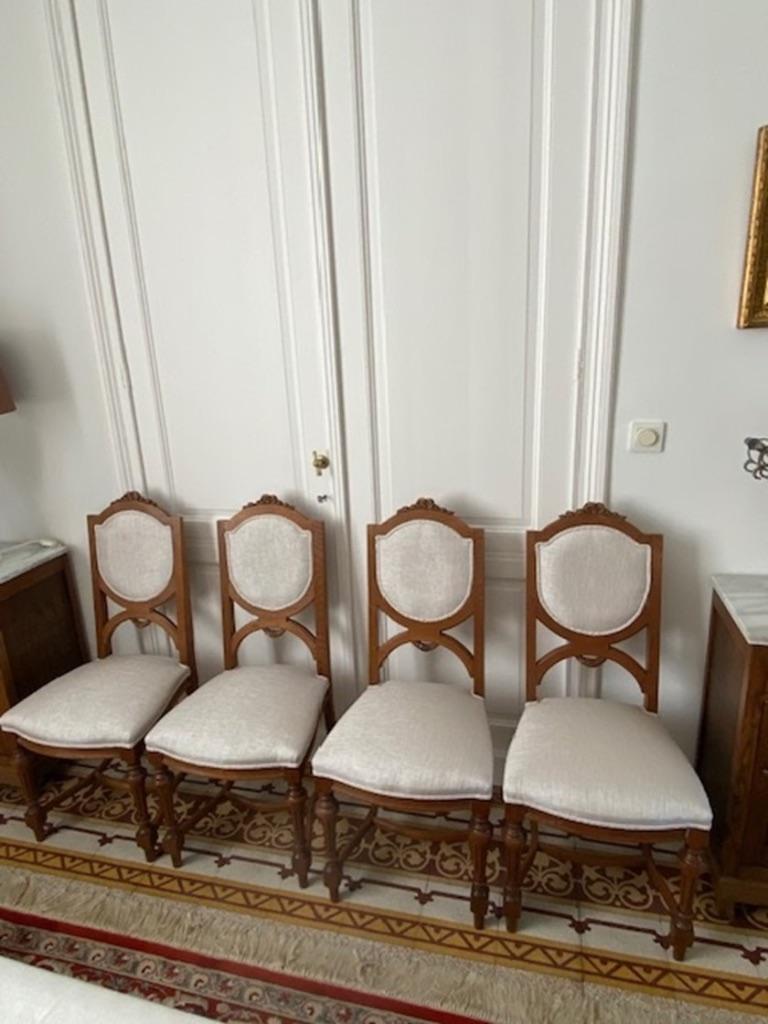 4 massief eiken stoelen, Ophalen, Overige kleuren, Vintage, Zo goed als nieuw