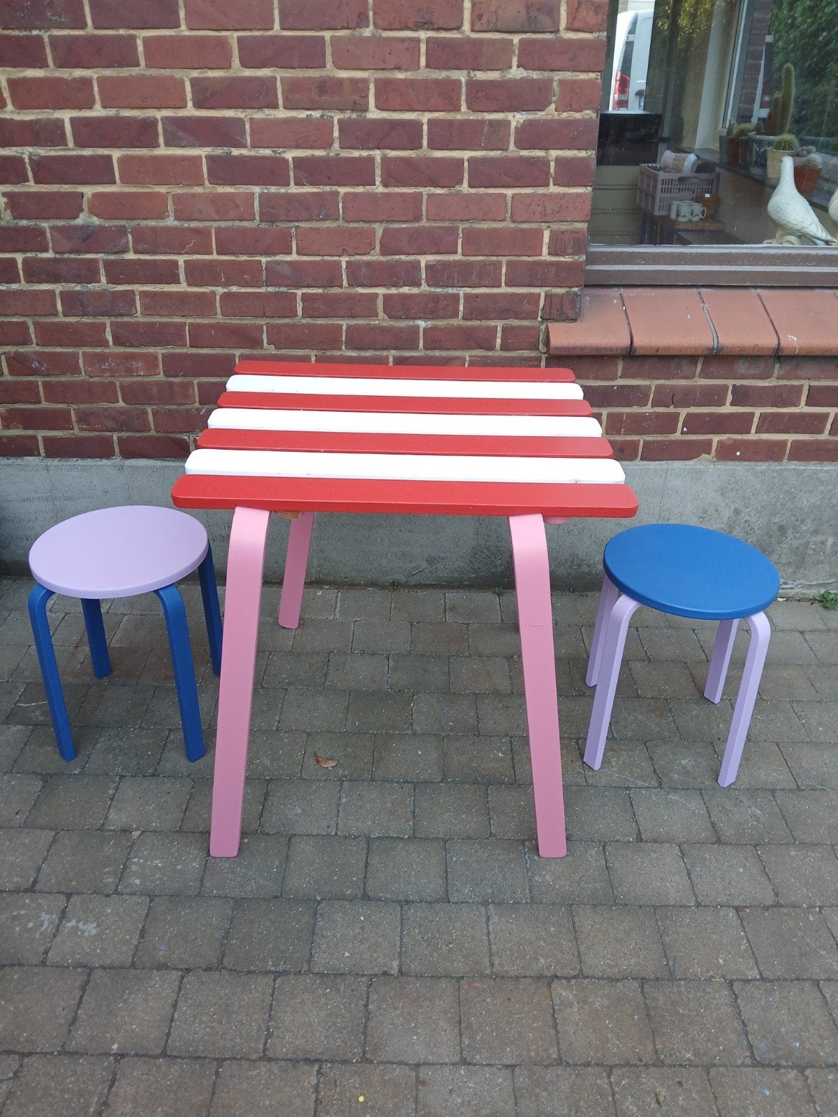 Tuintafel plywood, Tuin en Terras, Ophalen, Gebruikt, Vierkant, Hout
