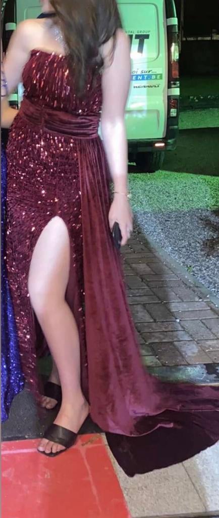 Robe de soiree rouge M bustier, Ophalen, Zo goed als nieuw, Rood