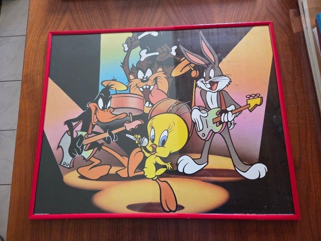 kader Bugs Bunny, Plastique, Objet de décoration, Vintage, Multicolore
