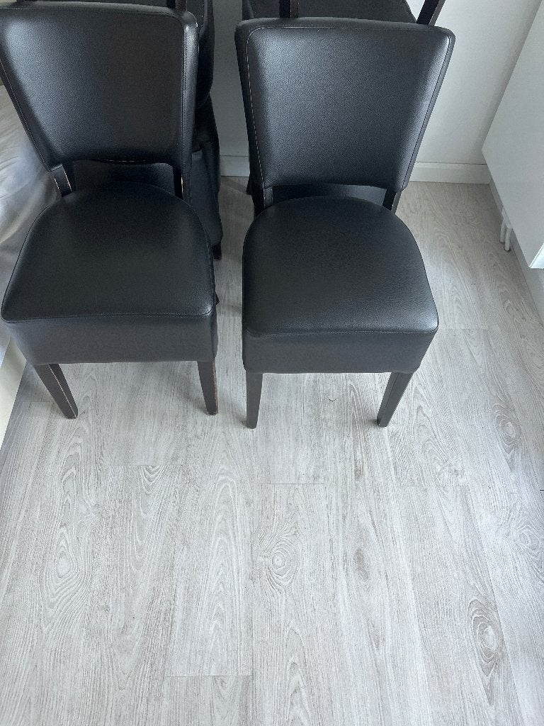 Stoelen, Huis en Inrichting, Ophalen, Zwart, Leer, Zo goed als nieuw