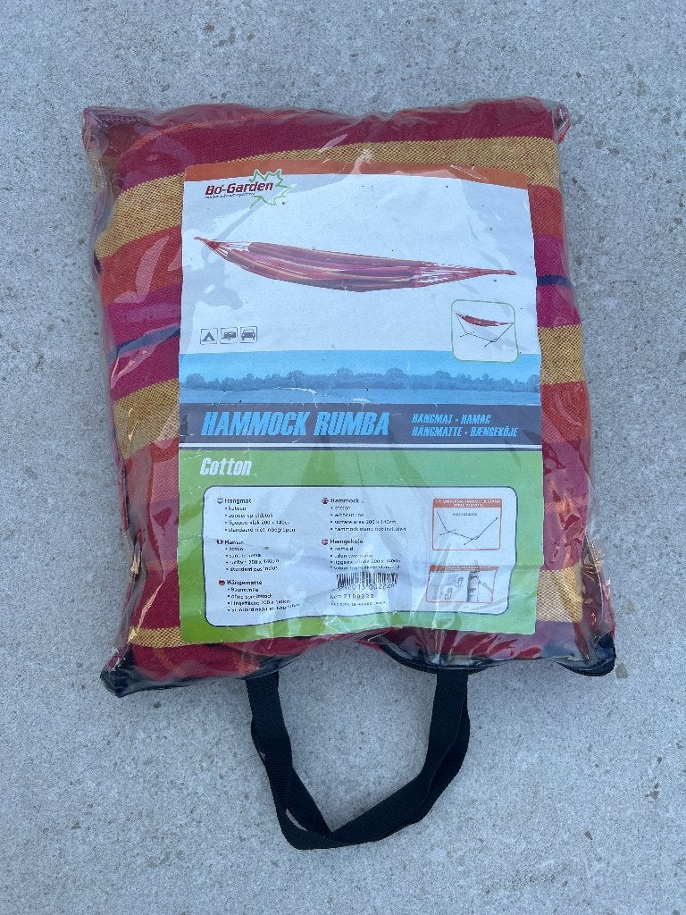 Hangmat - Hammock Rumba 200x140cm, Tuin en Terras, Hangmatten, Ophalen, Opvouwbaar, Zo goed als nieuw, Eenpersoons