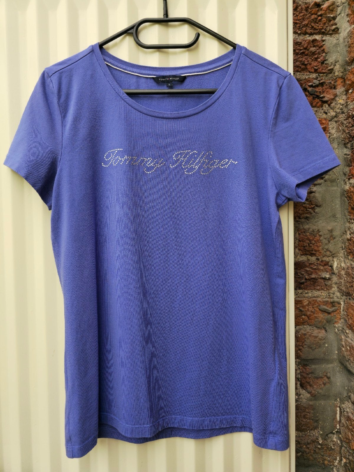 Tommy Hilfiger L T-shirt, Kleding | Dames, T-shirts, Paars, Maat 42/44 (L), Ophalen of Verzenden, Korte mouw