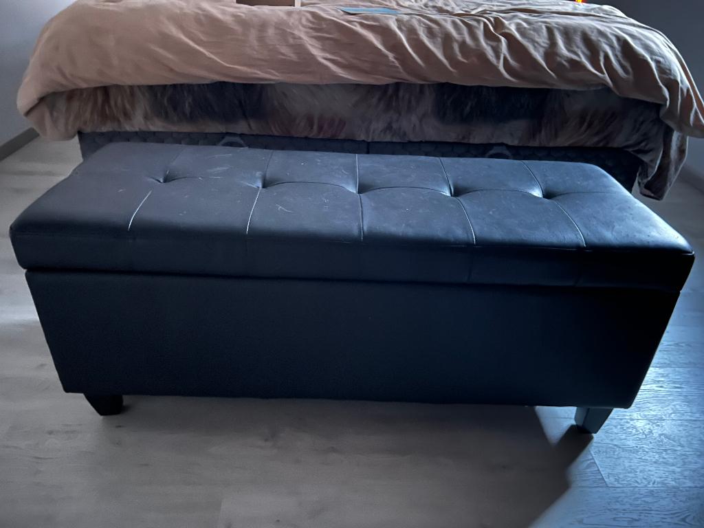 Bedeinde bank, Huis en Inrichting, Ophalen, Gebruikt, Minder dan 75 cm, Rechte bank