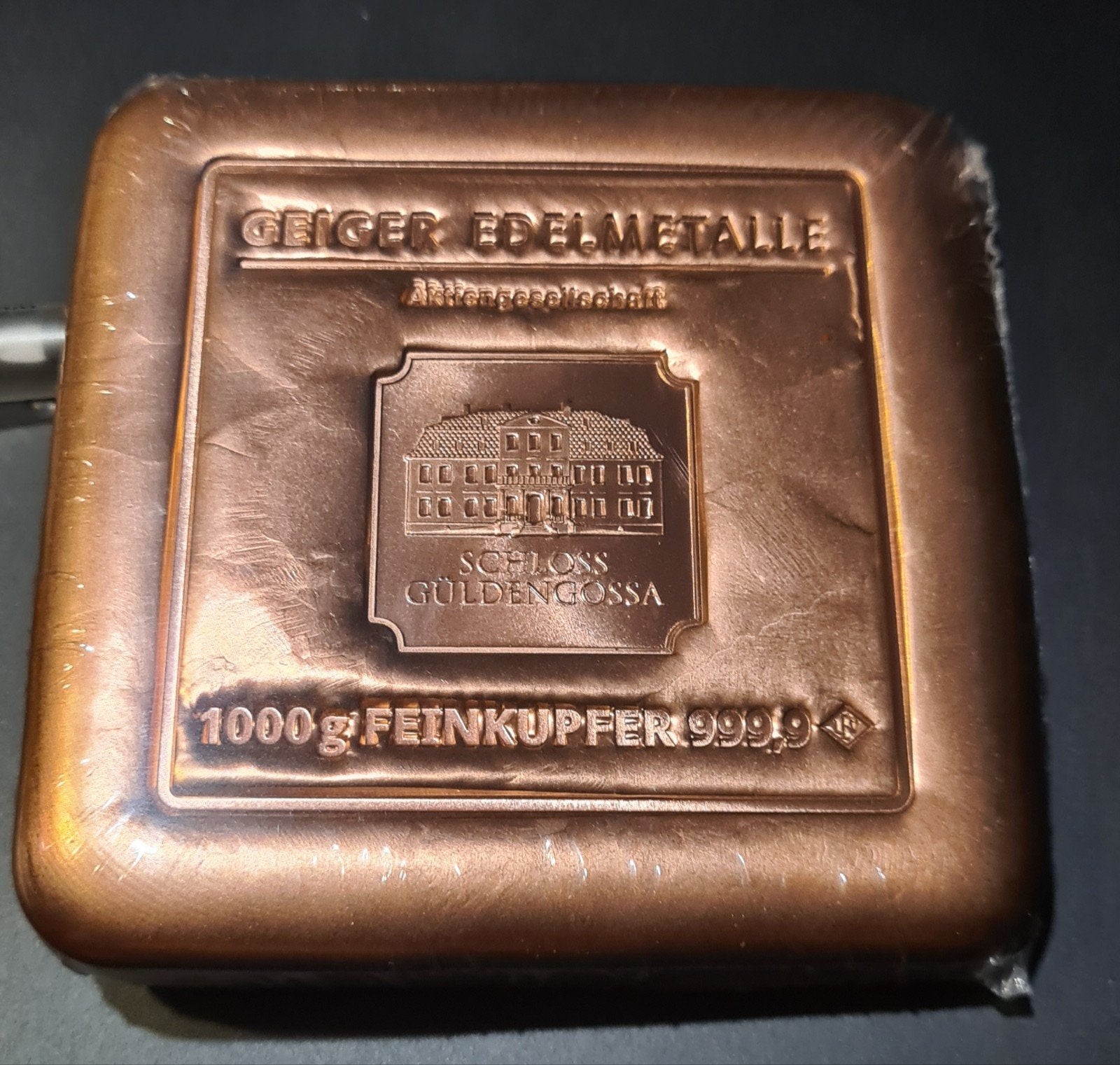 1 kg de lingot de cuivre pur « Geiger », Timbres & Monnaies, Enlèvement ou Envoi, Cuivre