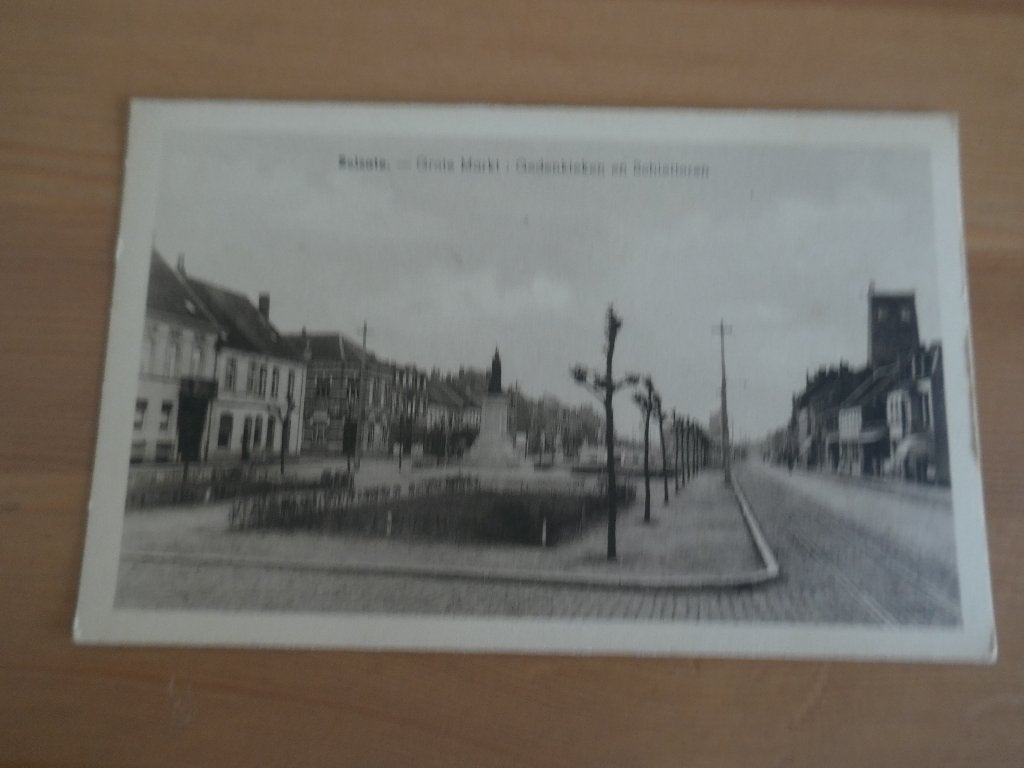 zelzate grote markt gedenkteken en schiettoren, Verzamelen, Postkaarten | België, Verzenden, Ongelopen, Oost-Vlaanderen