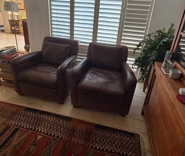 stoelen, Huis en Inrichting, Stoelen, Ophalen, Gebruikt, Twee, Bruin