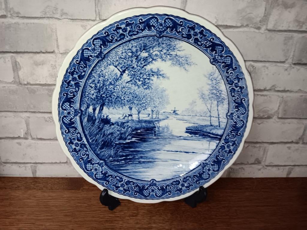 Boch Delfst Blauw bord., Ophalen of Verzenden
