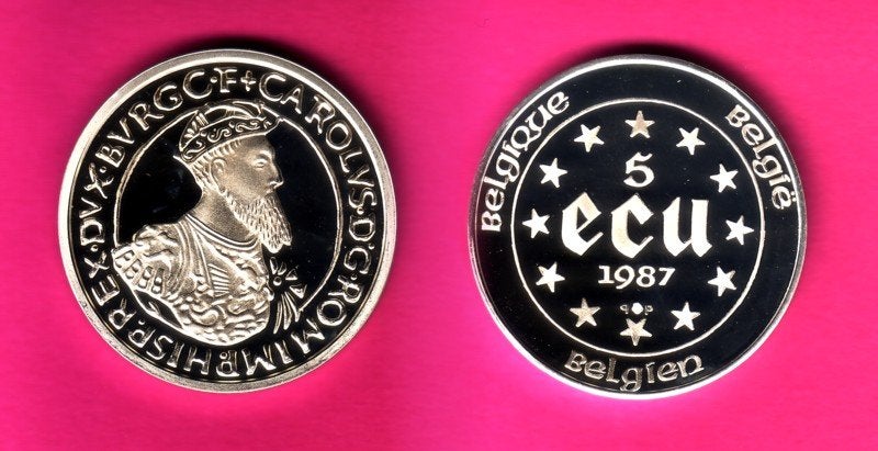 Belgique : 5 ECU 1987 en argent ÉPREUVE ! ! = morin M/EC 5, Monnaie en vrac, Argent, Argent, Envoi