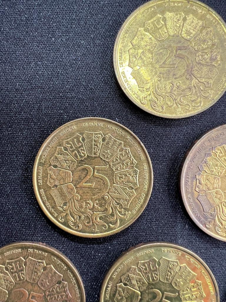 munten BE 25 fr 1980 Westvlaander #6, Ophalen of Verzenden, Metaal, Setje