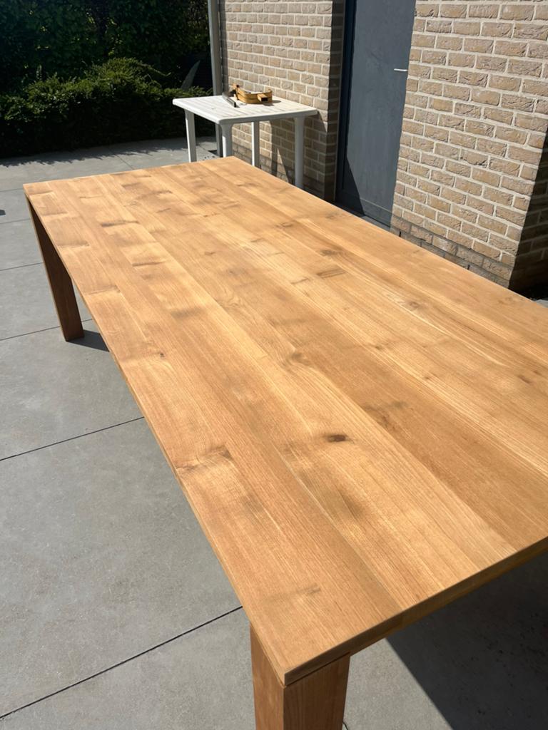 Teakhouten tafel, Huis en Inrichting, Tafels | Eettafels, Gebruikt, 100 tot 150 cm, 200 cm of meer, Vijf personen of meer, Rechthoekig